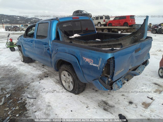 5TELU42N75Z043999 - 2005 TOYOTA TACOMA DOUBLE CAB BLUE photo 3