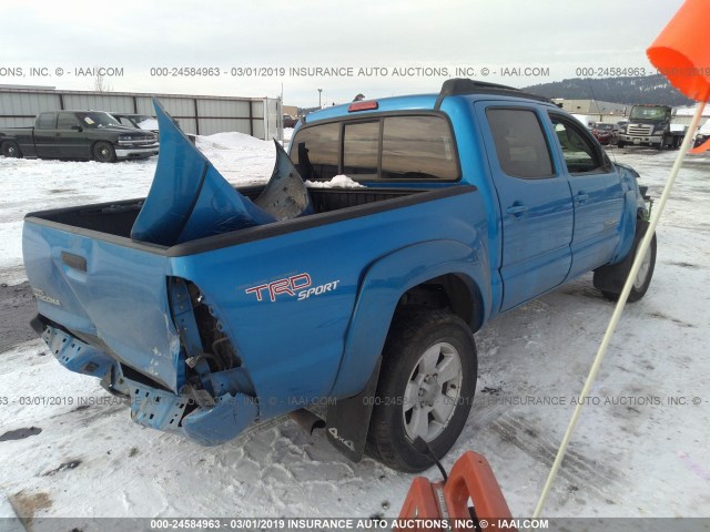 5TELU42N75Z043999 - 2005 TOYOTA TACOMA DOUBLE CAB BLUE photo 4