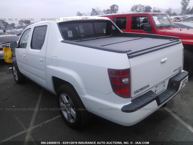 5FPYK1F52AB013462 - 2010 HONDA RIDGELINE RTL WHITE photo 3