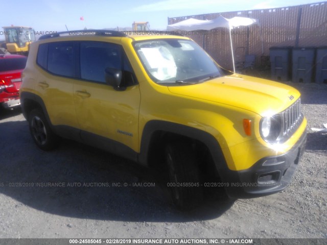 ZACCJBAB6HPE55429 - 2017 JEEP RENEGADE SPORT Դեղին լուսանկար 1
