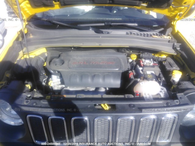 ZACCJBAB6HPE55429 - 2017 JEEP RENEGADE SPORT Դեղին լուսանկար 10