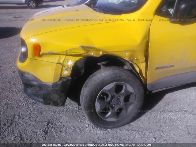 ZACCJBAB6HPE55429 - 2017 JEEP RENEGADE SPORT Դեղին լուսանկար 6