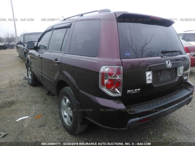 5FNYF28378B018066 - 2008 HONDA PILOT SE BURGUNDY photo 3