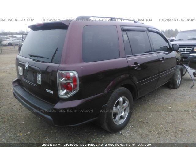 5FNYF28378B018066 - 2008 HONDA PILOT SE BURGUNDY photo 4