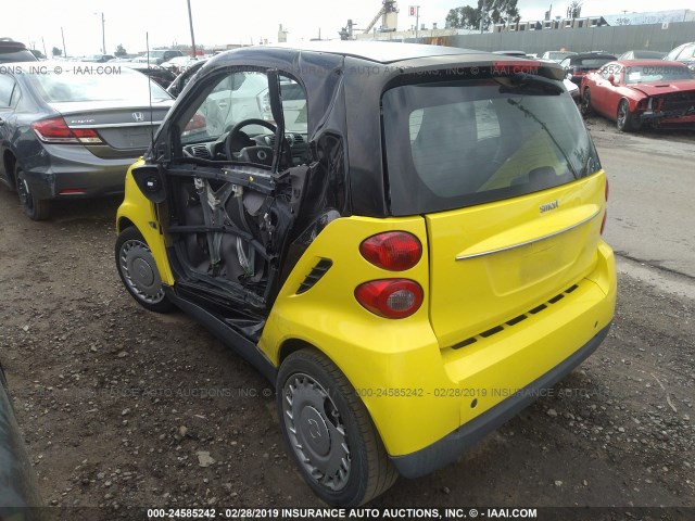 WMEEJ3BA3AK364818 - 2010 SMART FORTWO PURE/PASSION YELLOW photo 3