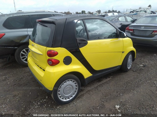 WMEEJ3BA3AK364818 - 2010 SMART FORTWO PURE/PASSION YELLOW photo 4