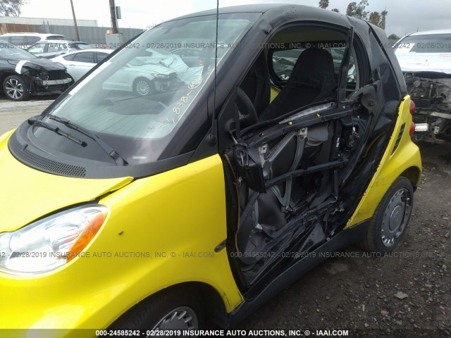 WMEEJ3BA3AK364818 - 2010 SMART FORTWO PURE/PASSION YELLOW photo 6