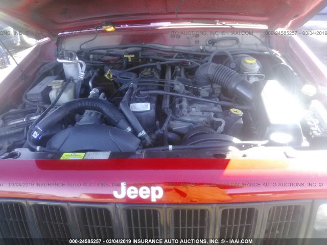 1J4FJ68S9WL173436 - 1998 JEEP CHEROKEE SPORT/CLASSIC წითელი ფოტო 10