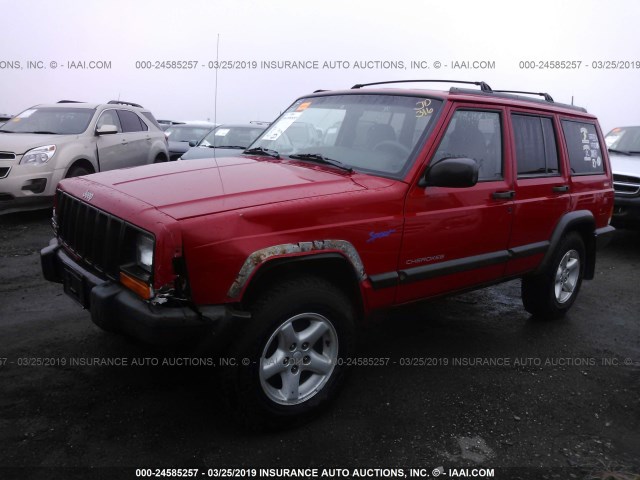 1J4FJ68S9WL173436 - 1998 JEEP CHEROKEE SPORT/CLASSIC RED photo 2