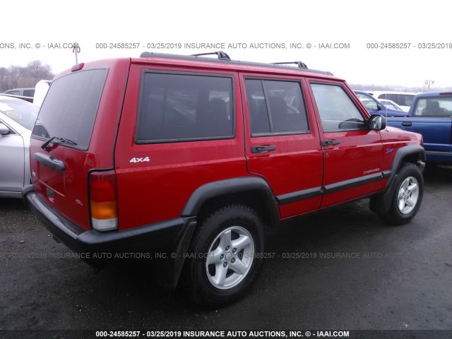 1J4FJ68S9WL173436 - 1998 JEEP CHEROKEE SPORT/CLASSIC RED photo 4