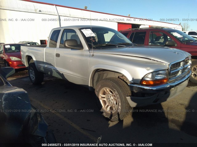 1D7HG42N74S749344 - 2004 DODGE DAKOTA SLT SILVER photo 1