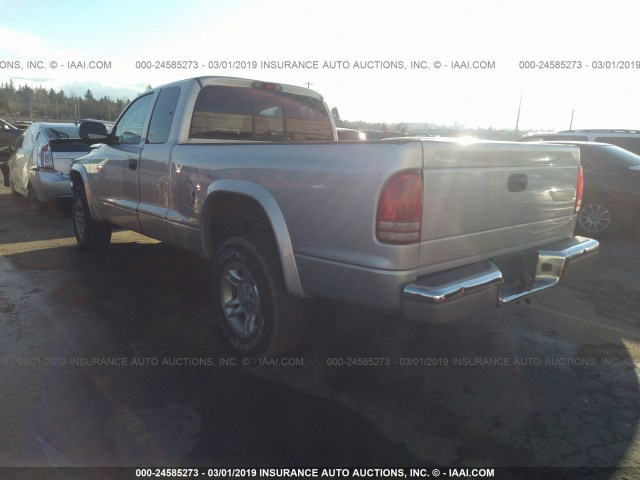 1D7HG42N74S749344 - 2004 DODGE DAKOTA SLT SILVER photo 3