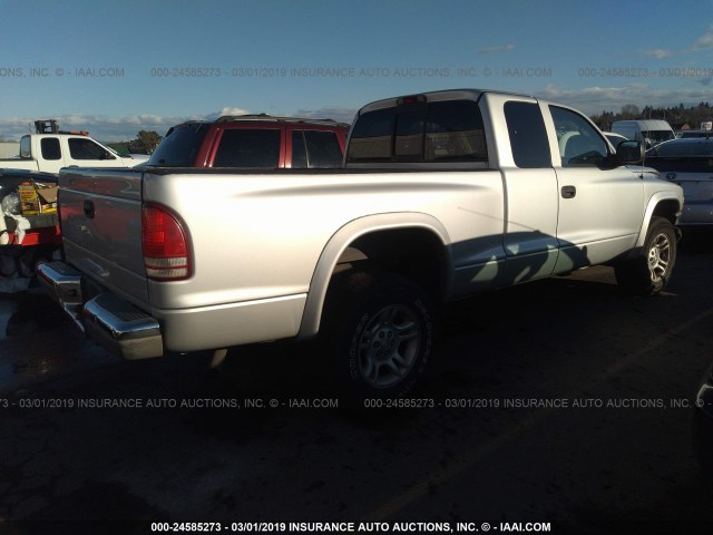 1D7HG42N74S749344 - 2004 DODGE DAKOTA SLT SILVER photo 4