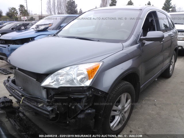 JHLRE3H70BC003481 - 2011 HONDA CR-V EXL GRAY photo 2