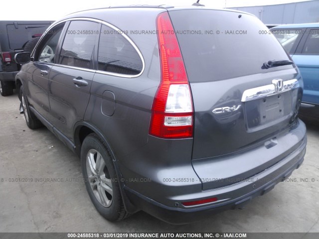 JHLRE3H70BC003481 - 2011 HONDA CR-V EXL GRAY photo 3