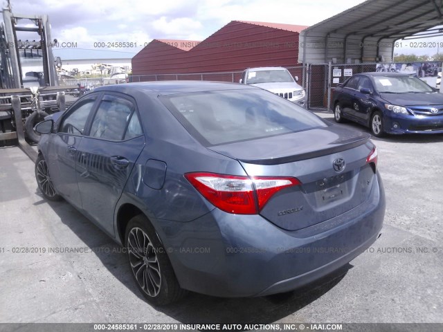 5YFBURHE7FP287207 - 2015 TOYOTA COROLLA L/LE/LE PLS/PRM/S/S PLS BLUE photo 3