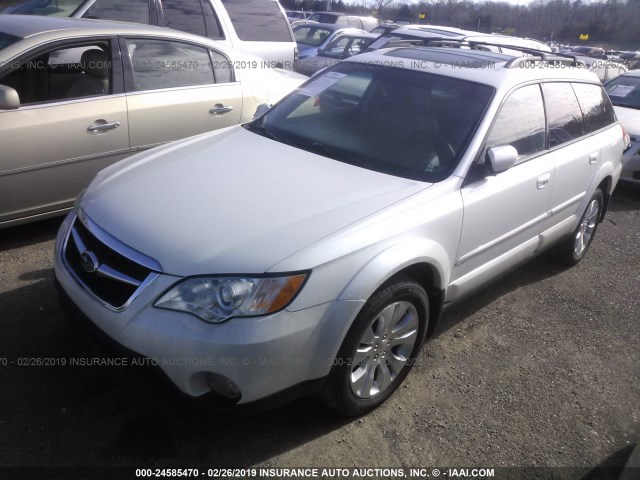 4S4BP66C097336806 - 2009 SUBARU OUTBACK WHITE photo 2