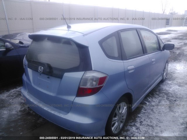 JHMGE8H41AC006894 - 2010 HONDA FIT SPORT BLUE photo 4