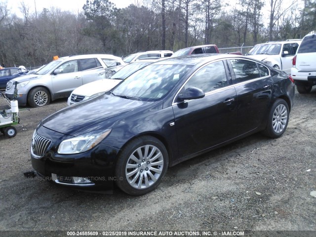 W04GY5GV6B1048213 - 2011 BUICK REGAL CXL BLACK photo 2