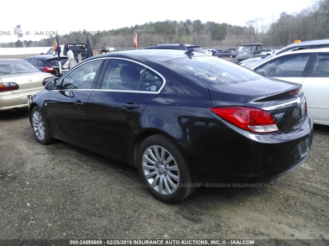 W04GY5GV6B1048213 - 2011 BUICK REGAL CXL BLACK photo 3