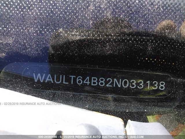 WAULT64B82N033138 - 2002 AUDI A6 3.0 QUATTRO BLACK photo 9