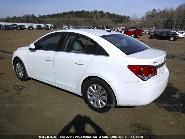 1G1PF5S90B7168827 - 2011 CHEVROLET CRUZE WHITE photo 3