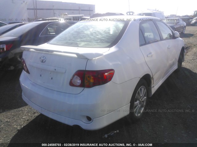 2T1BU40E69C118749 - 2009 TOYOTA COROLLA S/LE/XLE WHITE photo 4