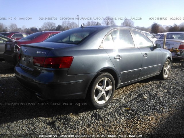 5NPEU46F19H452133 - 2009 HYUNDAI SONATA SE/LIMITED GRAY photo 4