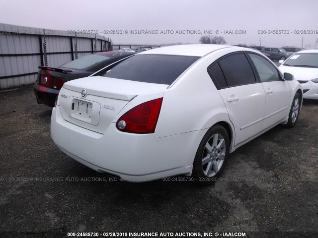 1N4BA41E84C923067 - 2004 NISSAN MAXIMA SE/SL WHITE photo 4