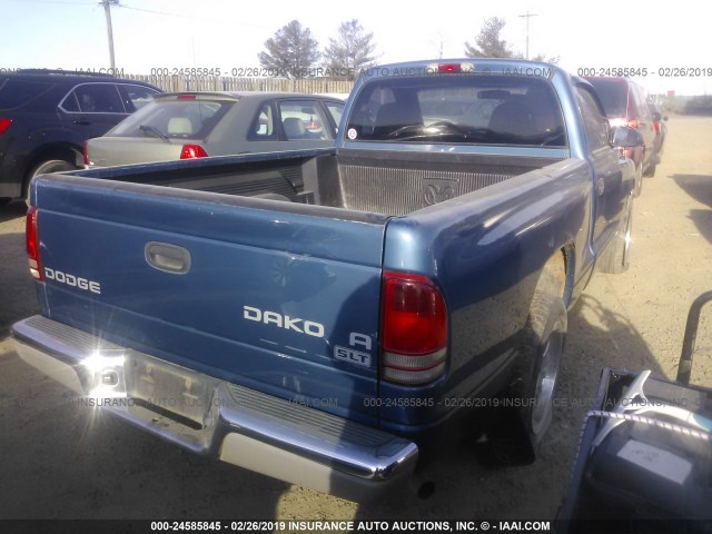 1D7FL46K74S612391 - 2004 DODGE DAKOTA SLT BLUE photo 4