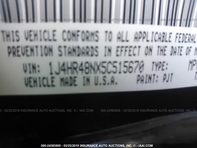 1J4HR48NX5C515670 - 2005 JEEP GRAND CHEROKEE LAREDO/COLUMBIA/FREEDOM 绿色 照片 9