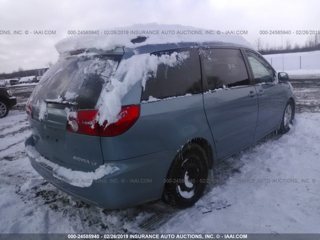 5TDZK23CX8S172838 - 2008 TOYOTA SIENNA CE/LE BLUE photo 4