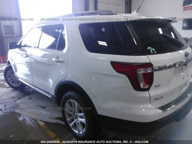 1FM5K8D81JGA56970 - 2018 FORD EXPLORER XLT WHITE photo 3