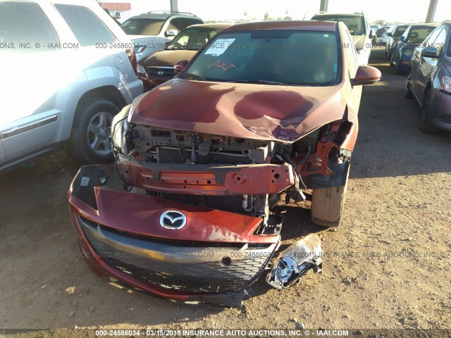 JM1BL1K69B1494136 - 2011 MAZDA 3 S RED photo 6