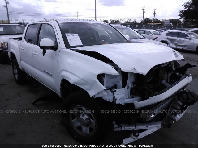 5TFAX5GN5KX132759 - 2019 TOYOTA Tacoma DOUBLE CAB/SR/SR5 WHITE photo 1