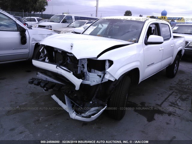 5TFAX5GN5KX132759 - 2019 TOYOTA Tacoma DOUBLE CAB/SR/SR5 WHITE photo 2