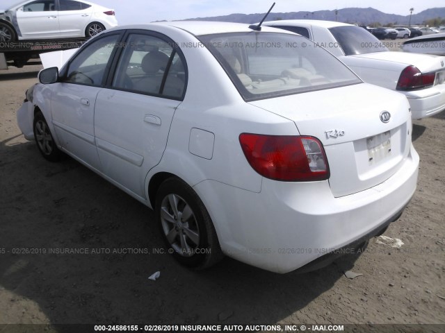 KNADH4A35B6955545 - 2011 KIA RIO LX/SX WHITE photo 3