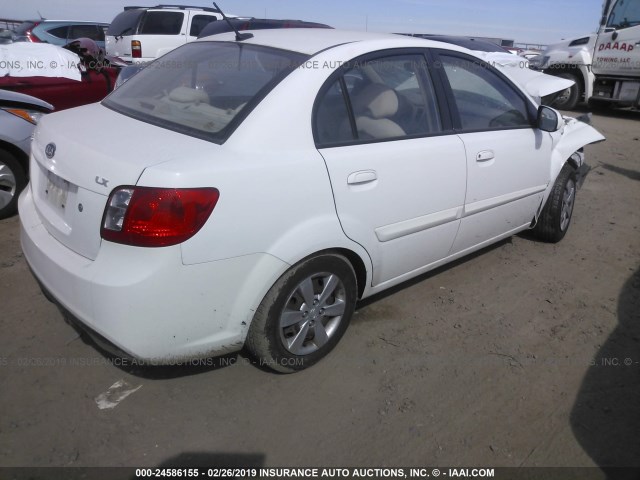 KNADH4A35B6955545 - 2011 KIA RIO LX/SX WHITE photo 4