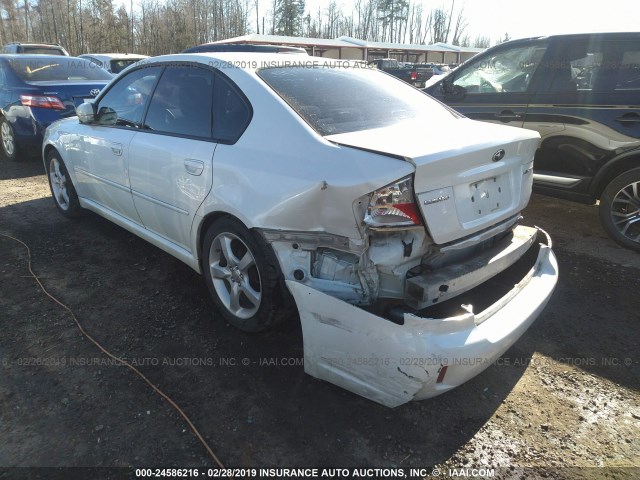 4S3BL616387211508 - 2008 SUBARU LEGACY 2.5I WHITE photo 3