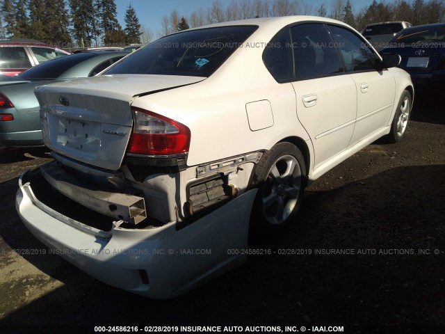 4S3BL616387211508 - 2008 SUBARU LEGACY 2.5I WHITE photo 4