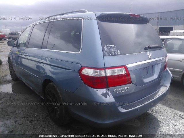 5FNRL38846B070332 - 2006 HONDA ODYSSEY TOURING BLUE photo 3