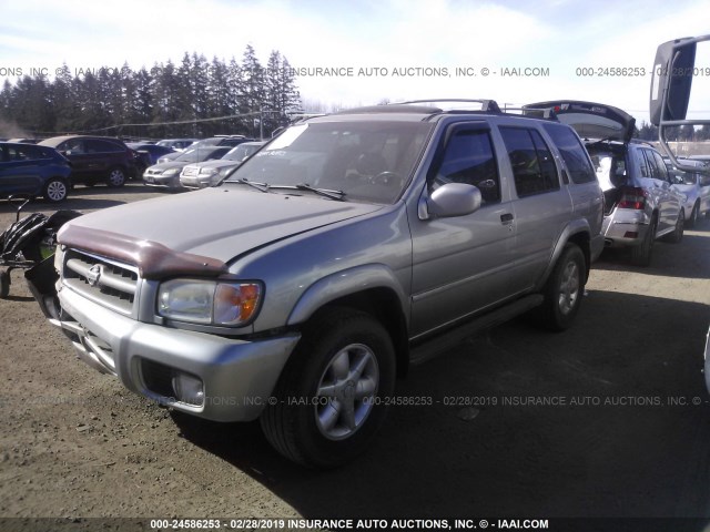 JN8DR09Y91W606349 - 2001 NISSAN PATHFINDER LE/SE/XE SILVER photo 2