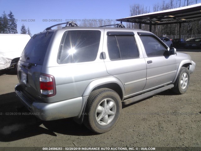 JN8DR09Y91W606349 - 2001 NISSAN PATHFINDER LE/SE/XE SILVER photo 4