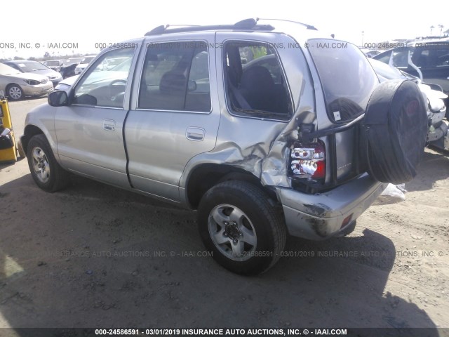 KNDJB723625155155 - 2002 KIA SPORTAGE SILVER photo 3