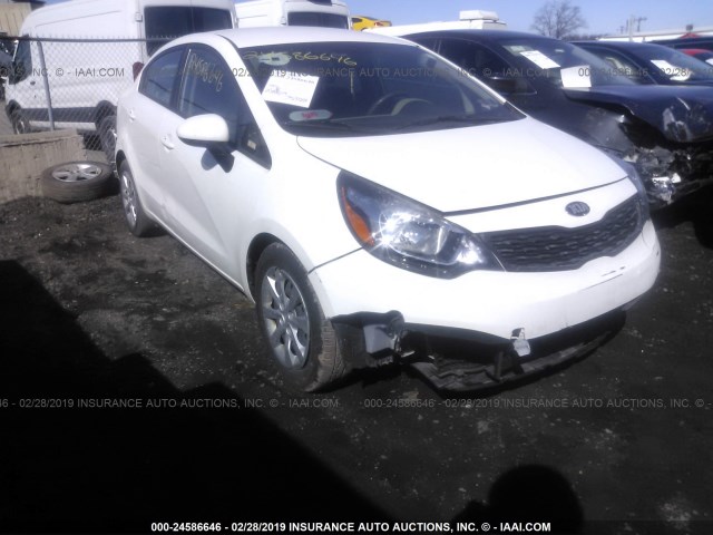 KNADM4A31E6408899 - 2014 KIA RIO LX WHITE photo 6