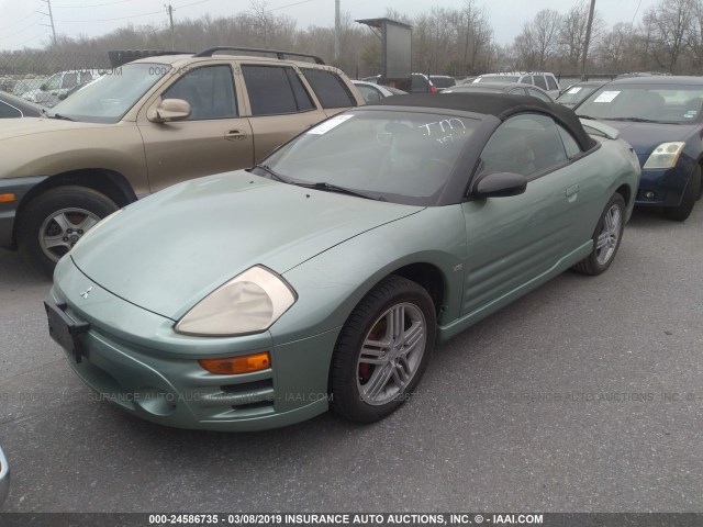 4A3AE55H33E123040 - 2003 MITSUBISHI ECLIPSE SPYDER GT GREEN photo 2