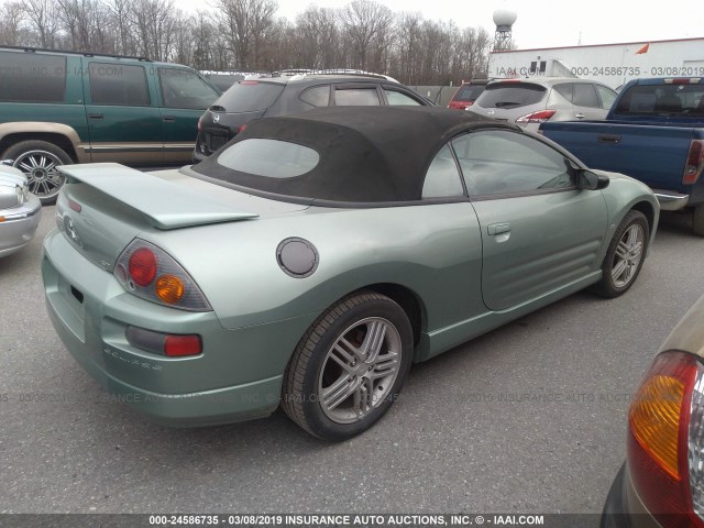 4A3AE55H33E123040 - 2003 MITSUBISHI ECLIPSE SPYDER GT GREEN photo 4