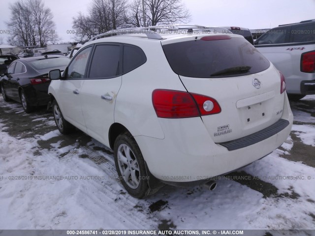 JN8AS5MV0AW610159 - 2010 NISSAN ROGUE S/SL/KROM WHITE photo 3