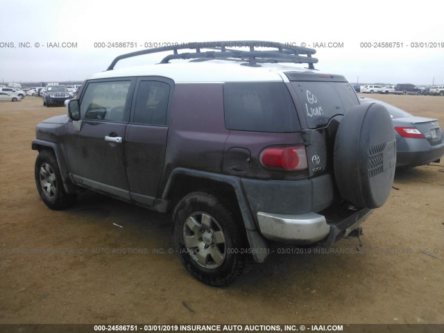 JTEZU11F970006910 - 2007 TOYOTA FJ CRUISER MAROON photo 3