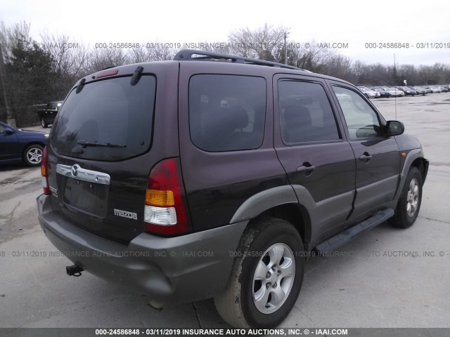 4F2YU09192KM24285 - 2002 MAZDA TRIBUTE LX/ES PURPLE photo 4